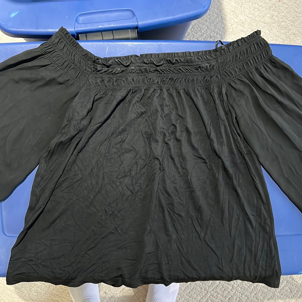 Black off the shoulder blouse